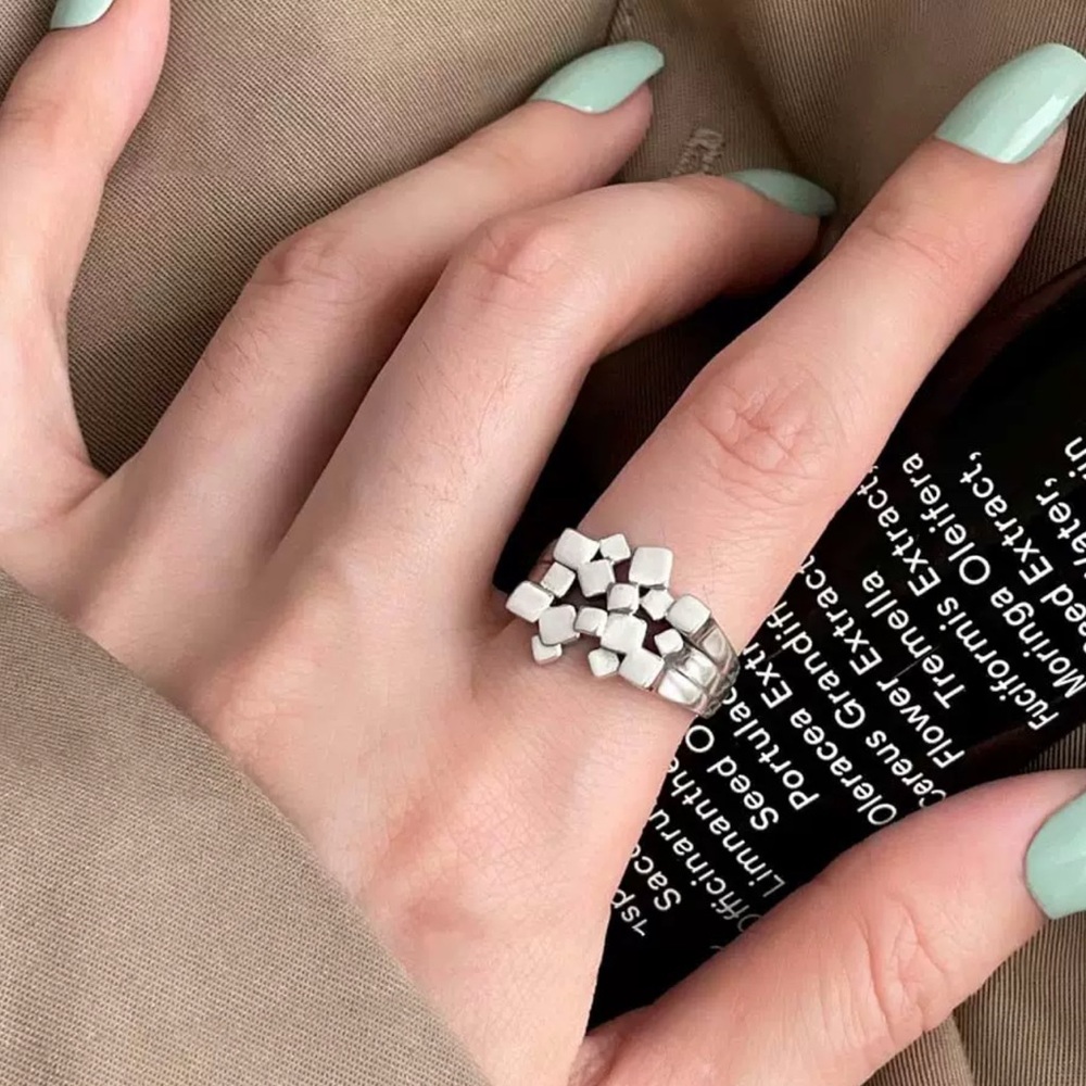 NEW Light luxury and texture 925 sterling silver ring